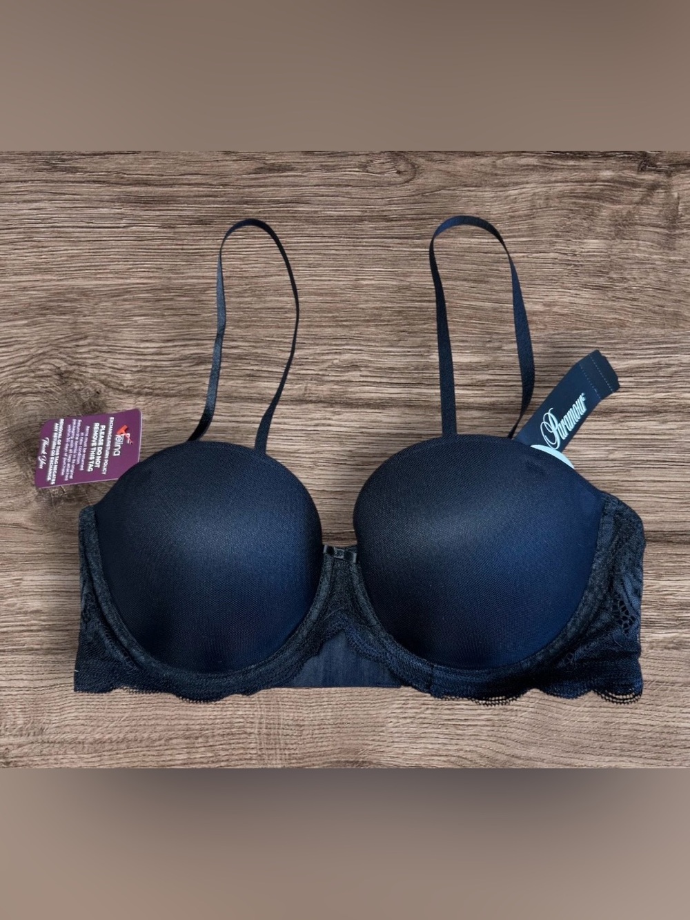 NWT Paramour by Felina Peridot Convertible Underwire Strap Padded Push Up Bra